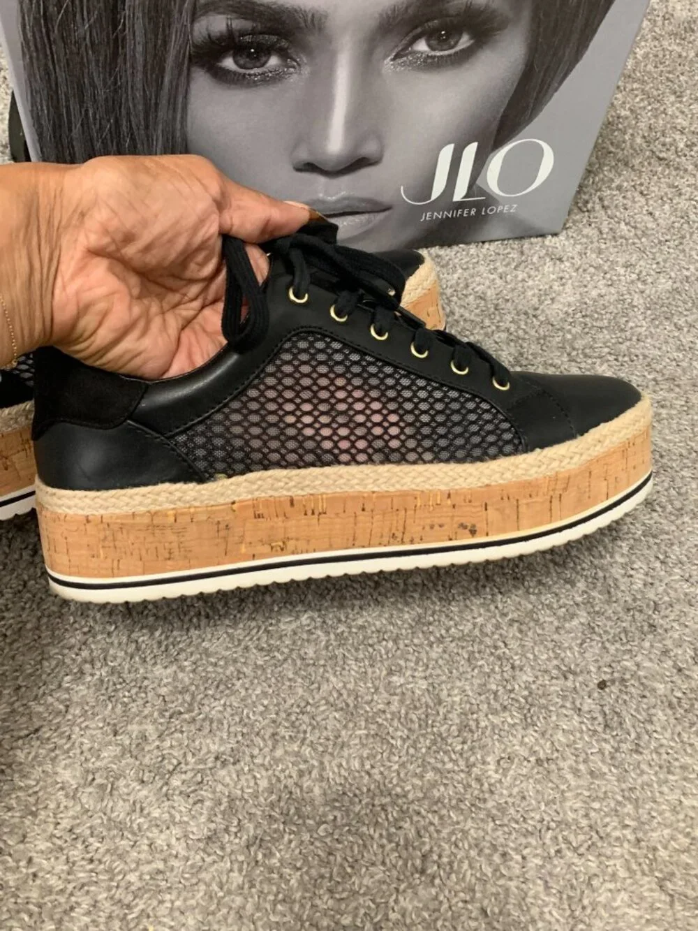 JLo Black Mesh Sneakers size 9